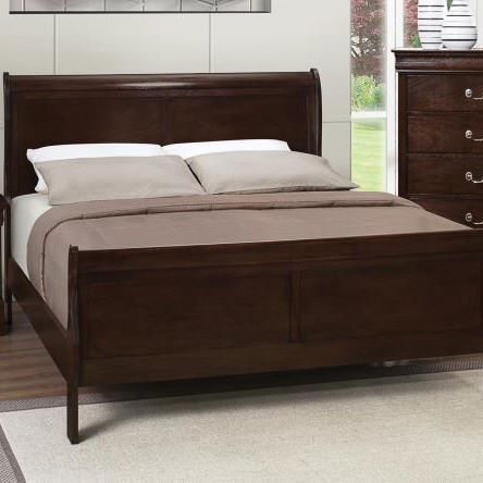 Louis Philippe Sleigh Bed Cappuccino