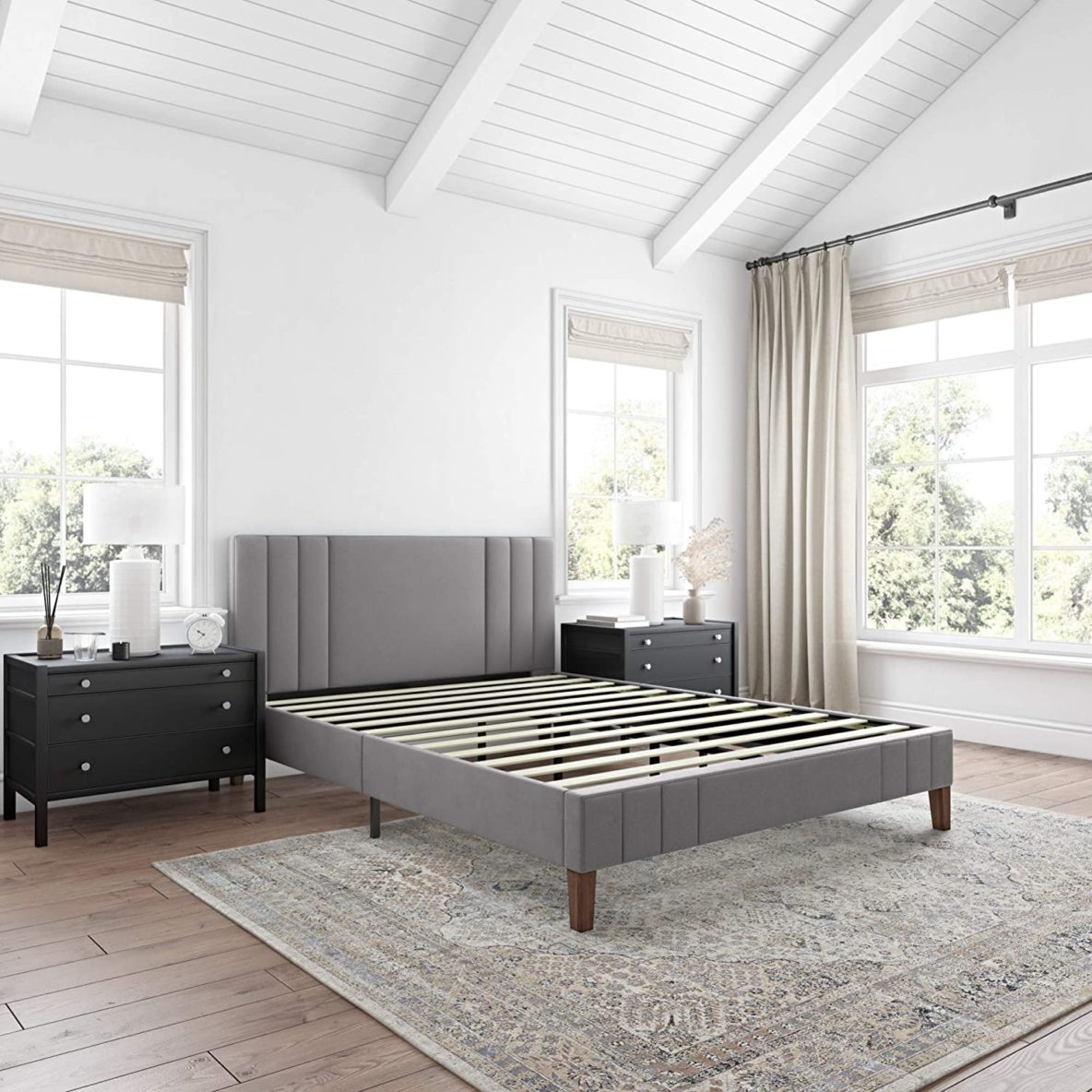 FULL CHICAGO UPHOLSTERED PLATFORM BED, SLATE Imperial Mattress