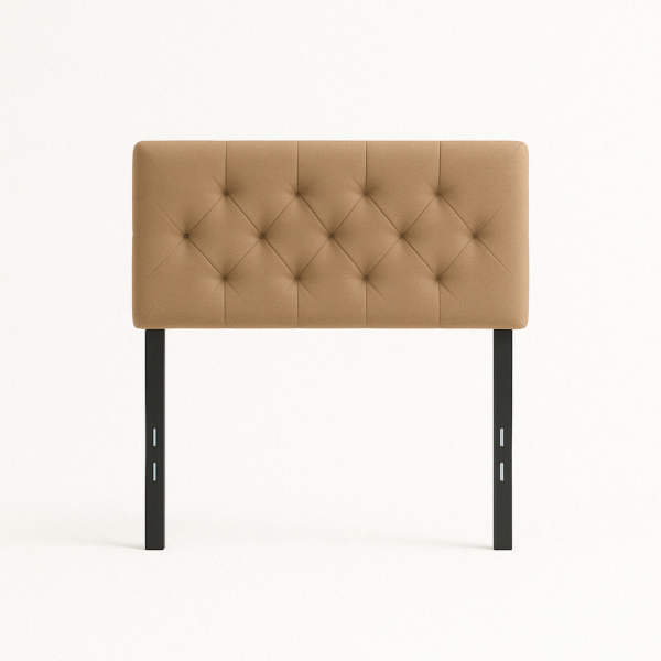 TWIN REED DIAMOND TUFTED MID-RISE HEADBOARD, TAN