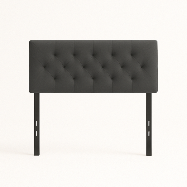 TWIN REED DIAMOND TUFTED MID-RISE HEADBOARD, DARK GREY