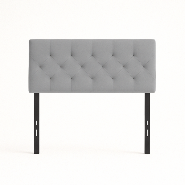 TWIN REED DIAMOND TUFTED MID-RISE HEADBOARD, BLUE GREY