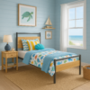 TWIN MENDEN METAL & WOOD PLATFORM BED, NATURAL - Image 3