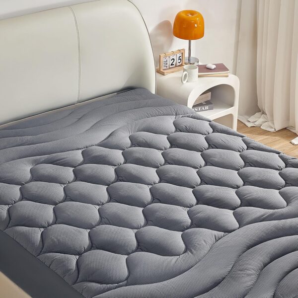 TWIN SV GREY MATTRESS PAD / PROTECTOR ( 8" -21" DEEP )