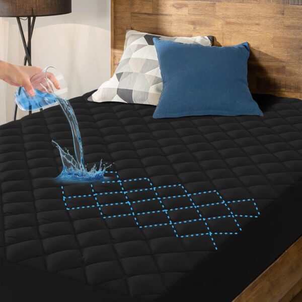 FULL BLACK MATTRESS PAD / PROTECTOR ( DEEP POCKET )